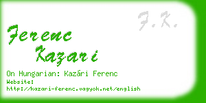 ferenc kazari business card